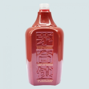 台湾乳白玻璃喷釉酒瓶